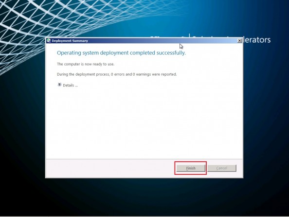 Rysunek 21. Zakończenie tworzenia obrazu systemu Windows 7.