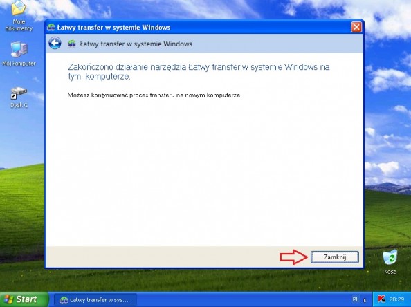 Rysunek 12. Działanie narzędzia na systemie Windows Xp zostało zakończone.