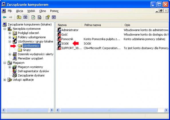 Rysunek 8. Tworzenie lokalnego konta w systemie Windows XP