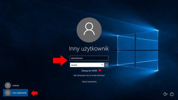 Logowanie do systemu Windows 10 przy użyciu konta domenowego