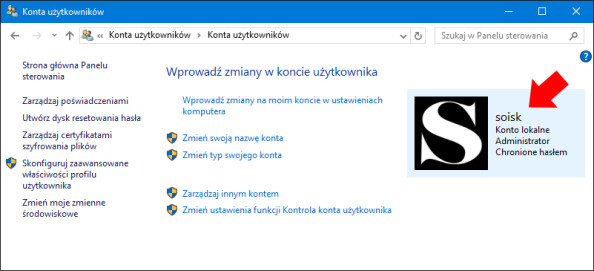 Zmiana nazwy konta w systemie Windows 10.