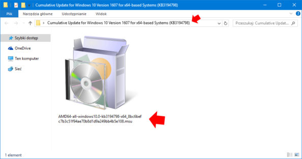 Pobieranie aktualizacji z witryny Microsoft Update Catalog.