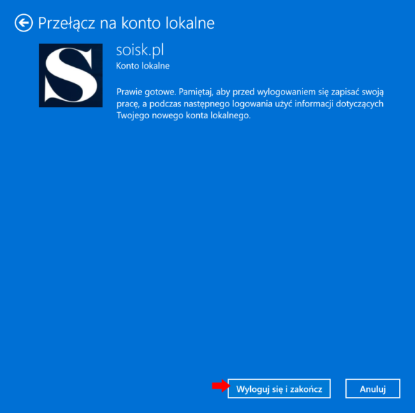 Przełączanie się z konta Microsoft na konto lokalne w systemie Windows 11.